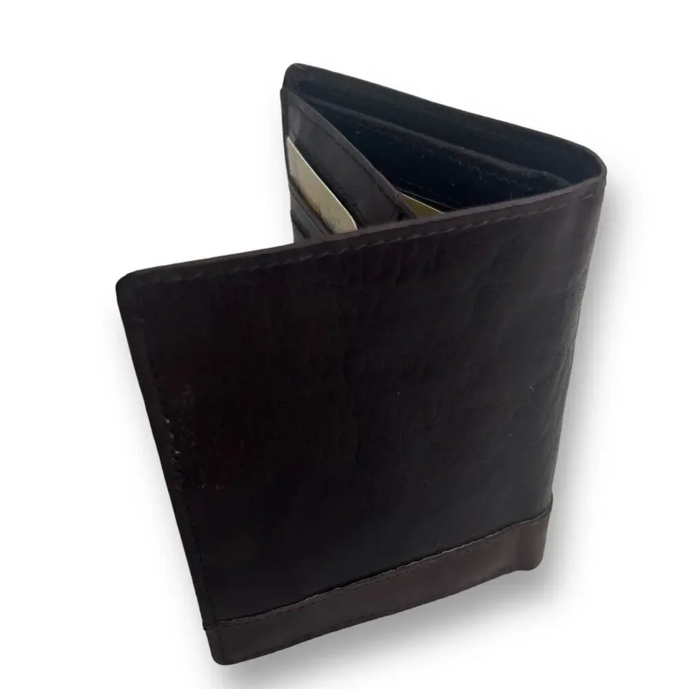 Spikes & Sparrow Baxter Mens Dark Brown Leather Wallet RFID 12 Card  Slots New